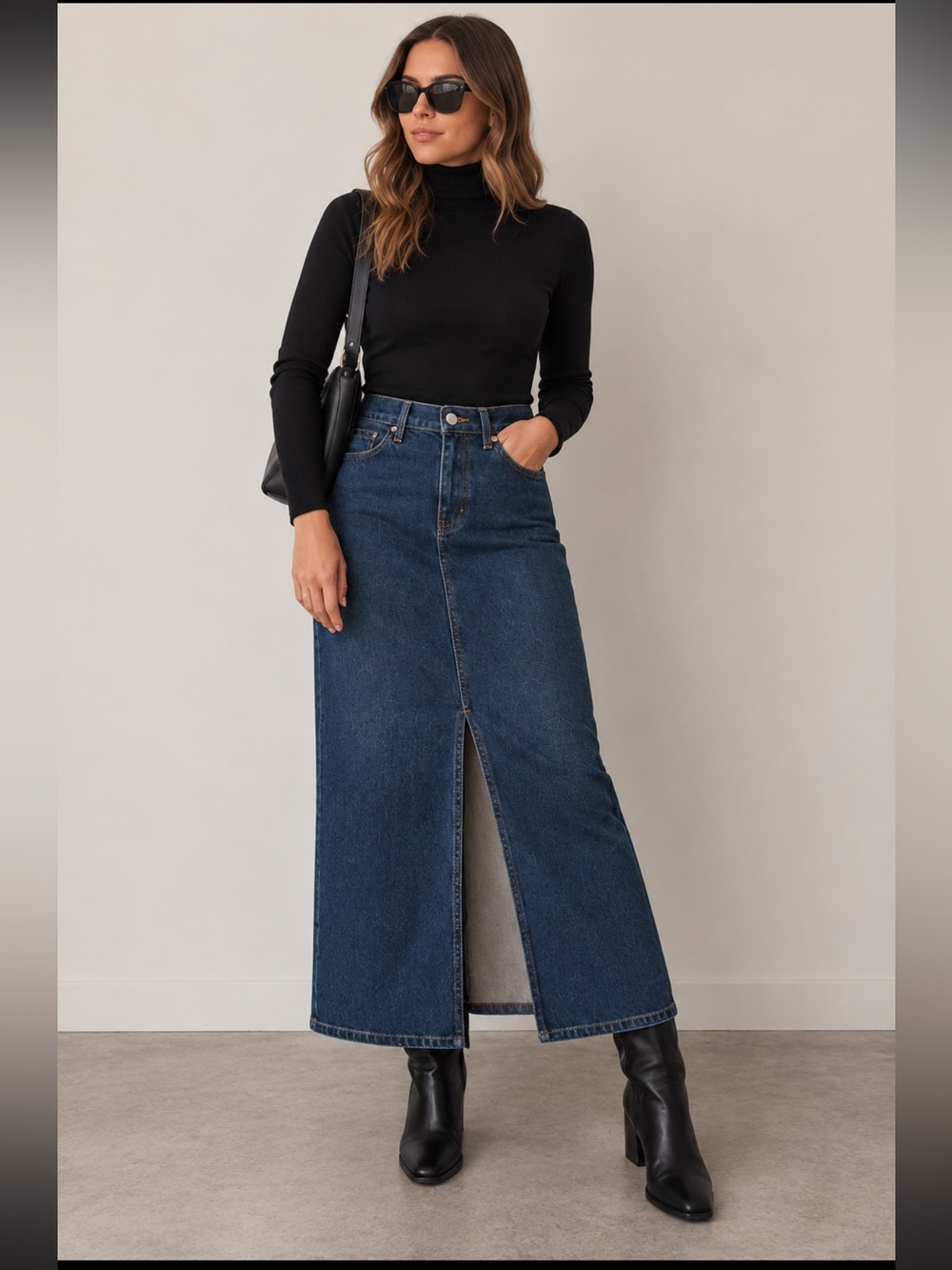 Vintage Y2K GAP Dark Wash Denim Maxi Skirt Size 12